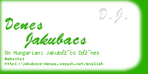 denes jakubacs business card